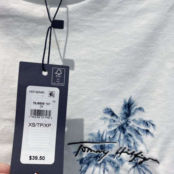 S M L XL XXL NWT Tommy Hilfiger Mens Palm Tree Tee 78J6659 101 - Picture 6 of 6